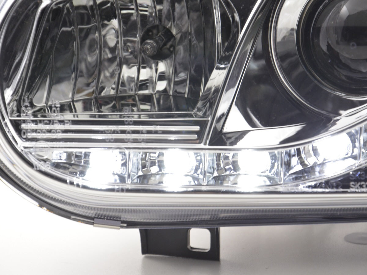 Scheinwerfer Set Daylight LED Tagfahrlicht VW Golf 4 97-03 chrom für Rechtslenker Scheinwerfer Set Daylight LED Tagfahrlicht VW Golf 4 97-03 chrom für Rechtslenker